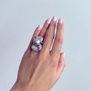 925 silver ring with ladybug